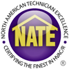 Nate certified logo for Degree Heating & Cooling technicians.