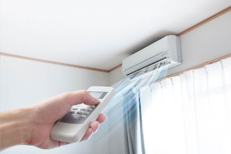 Air conditioner blowing cold air