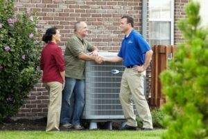 HVAC dealer helping clients